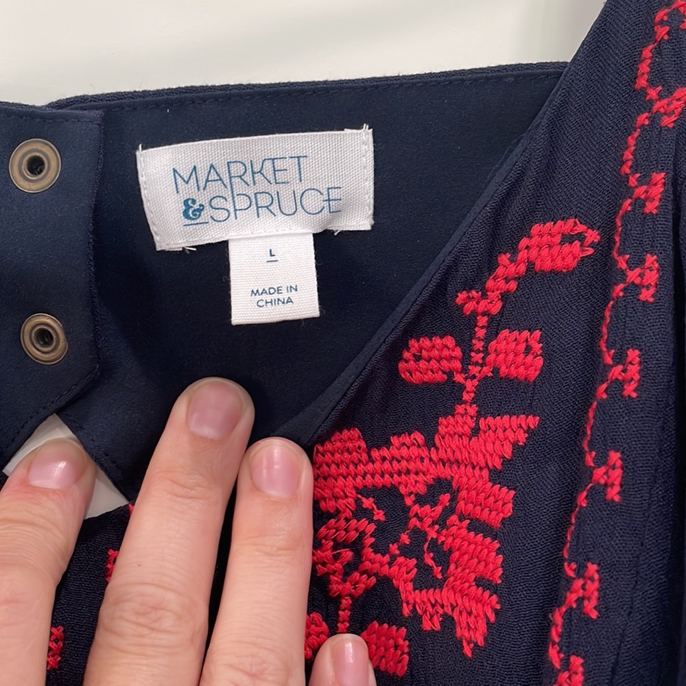 Market & Spruce navy blue sundress size large - Picture 4 of 6